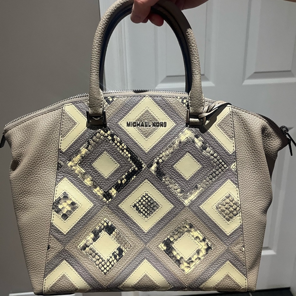 Michael Kors Tan and Cream Satchel